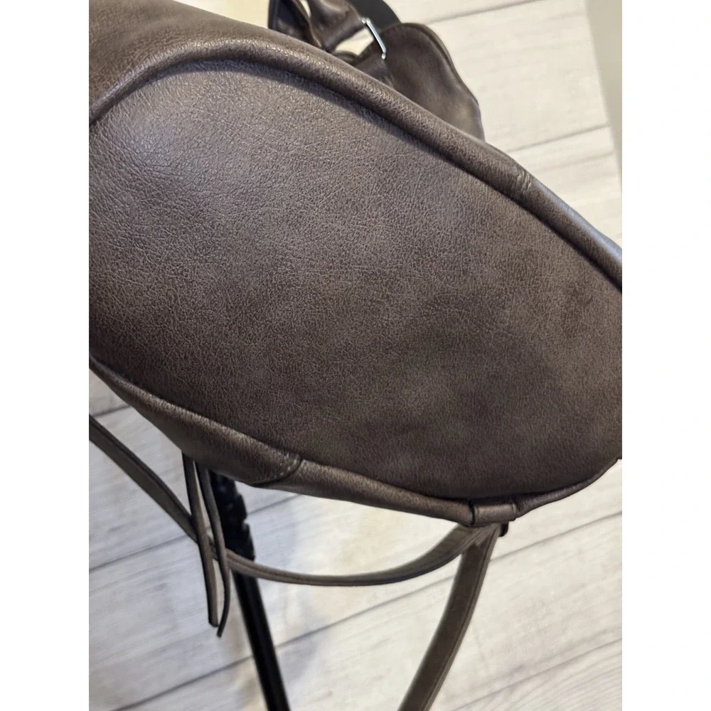 Realer Women Hobo Tote Purse Brown Faux Leather Shoulder Bag Crossbody